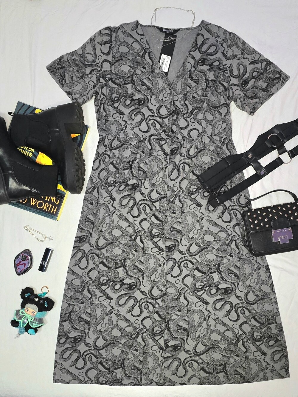 Disturbia Ophidia Button Down Midi Dress